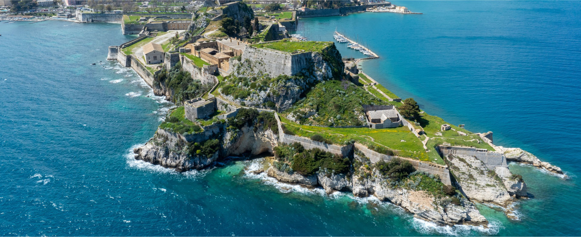 Easy Cars Corfu Car Rentals aerila view of old fortress